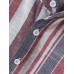 Men Striped Chest Pocket High Low Hem Casual Night Robe