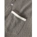 Mens Chevron Texture Half Button Collarless Short Sleeve T  Shirts