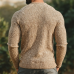 Men's Vintage Casual Knit Collarless Button-Down Shirt Cardigan MTA2430J3TO