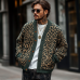 Men's Vintage Leopard Jacquard Colorblock Single Breasted Cardigan 23865460Y