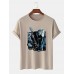 Mens Guitar Anime Figure Graphic Short Sleeve Cotton Leisure T  Shirts
